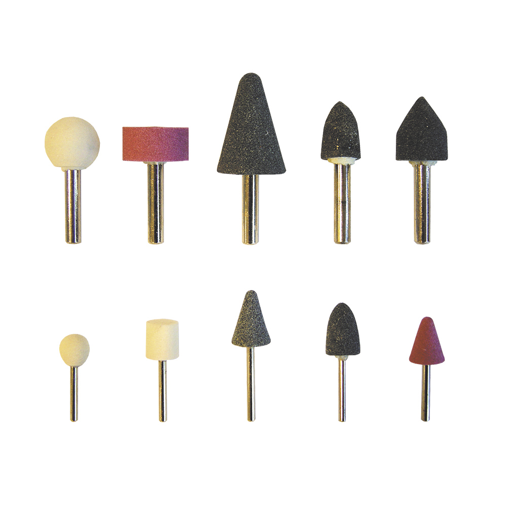 Blister 10 rebolos pedras esmeril 1/4 -1/8  a210 mota