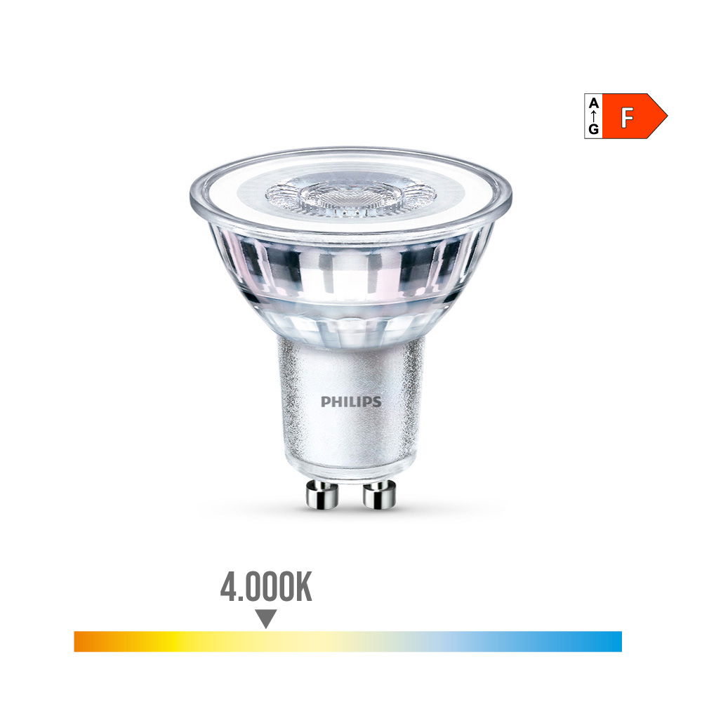 Lâmpada led gu10 4 6 w 390lm 4000k luz do dia ø5x5 4cm philips
