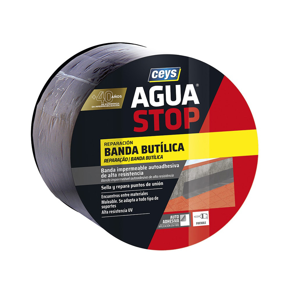 Agua stop band imp. butilo cinzento 10cm x 10m 901005 ceys