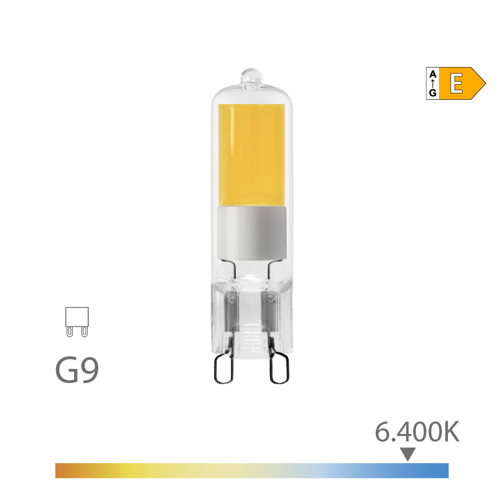 Lâmpada g9 led 5w 575lm 6400k luz fria vidro edm