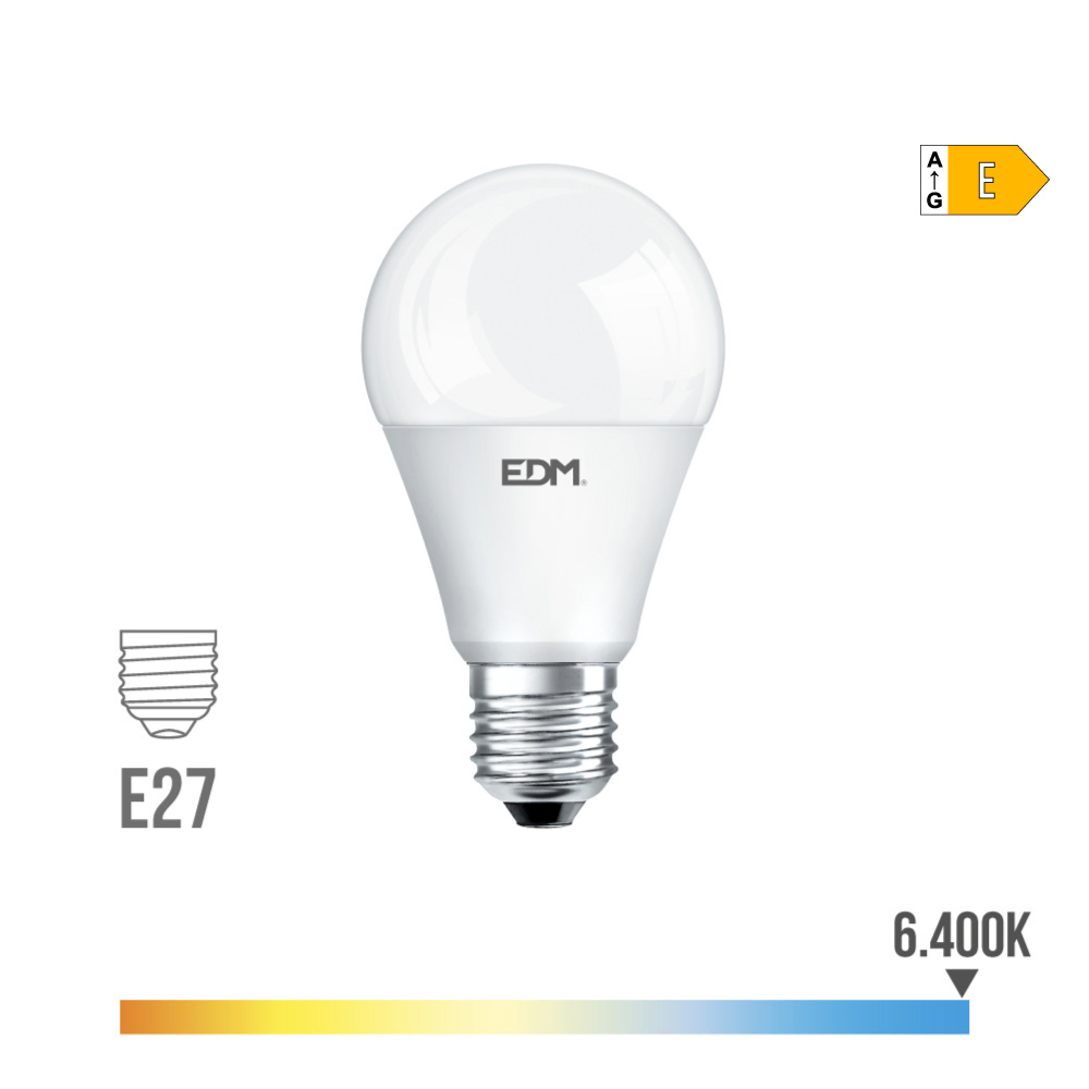 Lâmpada de led standard e27 20w 2100lm 6400k luz fria ø6 5x12 5cm edm