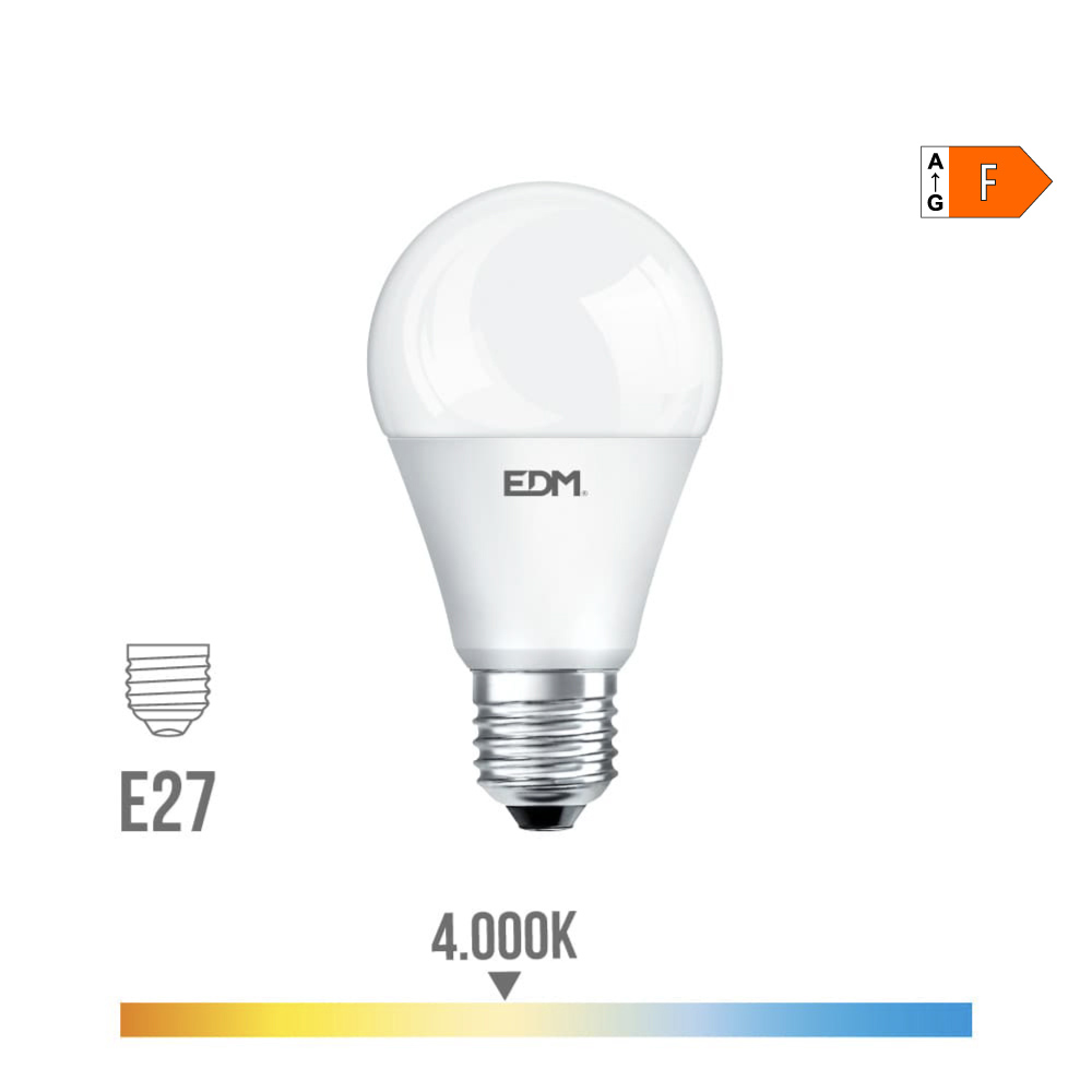 Lâmpada de led standard e27 20w 2100lm 4000k luz do dia ø6 5x12 5cm edm