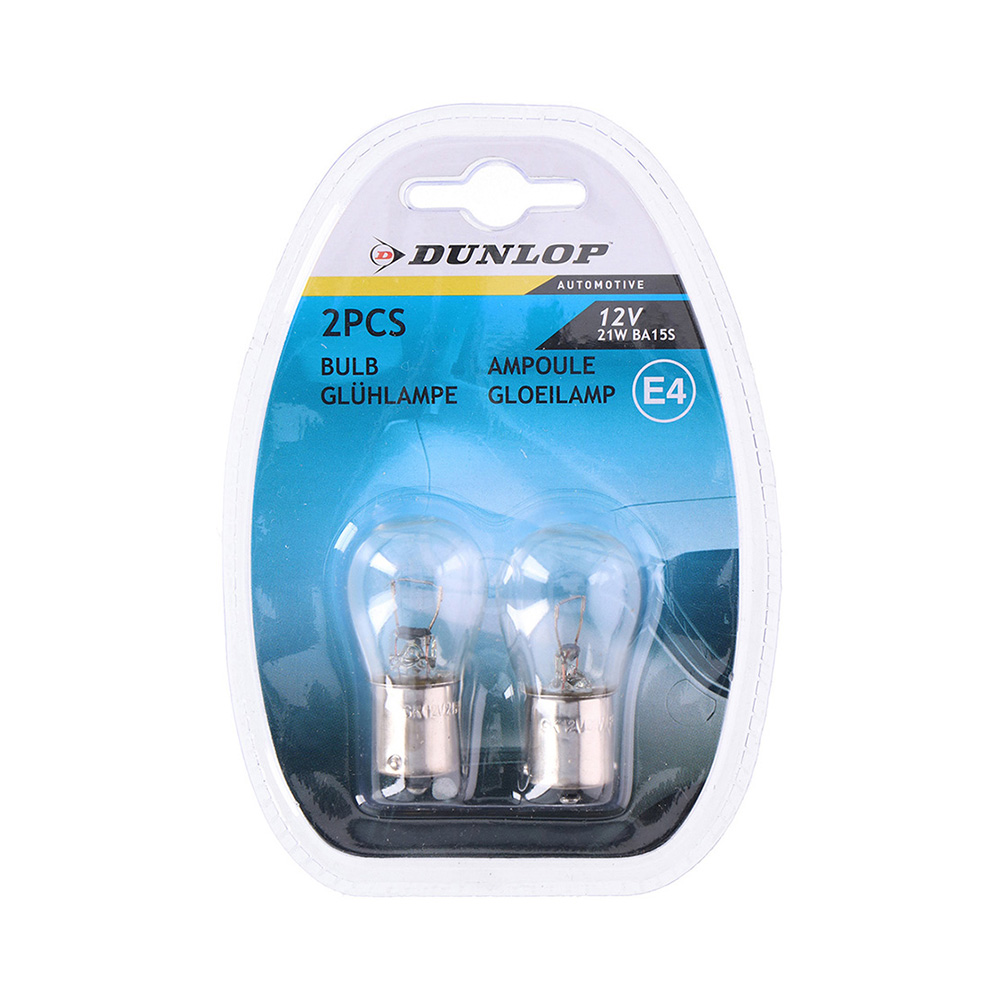 Pack 2 lâmpadas 12v 21wat reposição automóvel dunlop