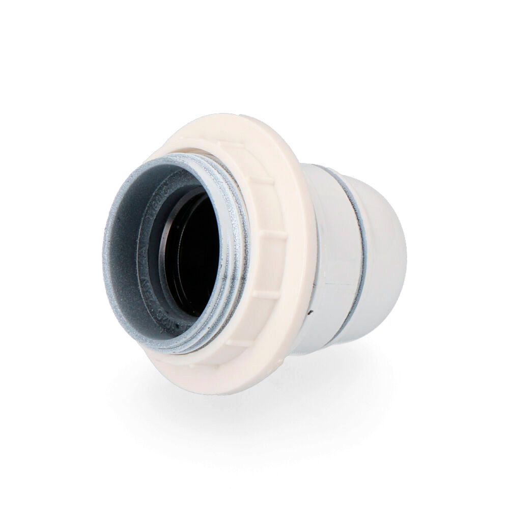 Casquilho semi-rosca branco e27 + anilha (embalado) edm