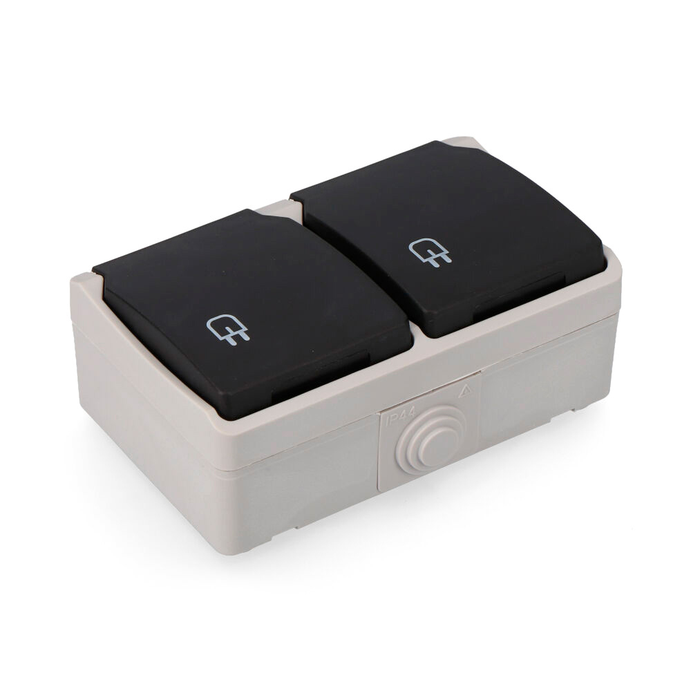 Tomada dupla t/tl estanque embalado 16a 250v ip44